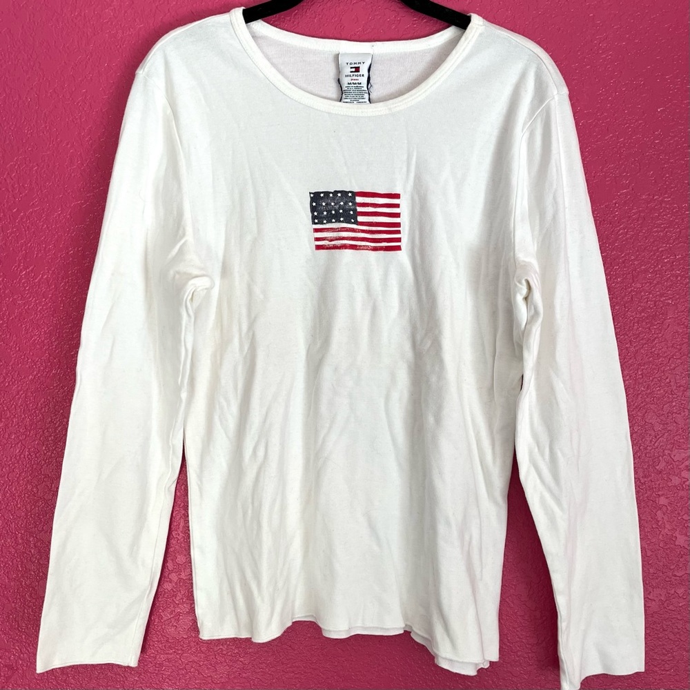 Vintage Tommy Hilfiger American Flag Long Sleeve Shirt